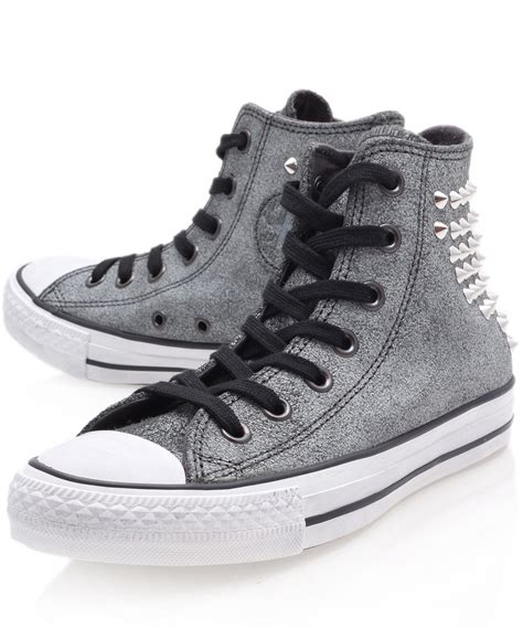 grey high top trainers